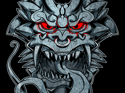 Stone face Gargoyle face gargoyle illustration monster stone vector