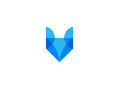 Blue Fox / logo design animal fox geometric identity logo media modern