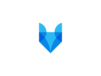 Blue Fox / logo design animal fox geometric identity logo media modern