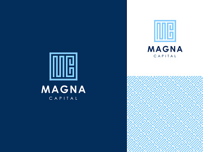 MC Geometric Logo & Pattern creative geometric grid icon identity line logo mark mc minimal monogram pattern