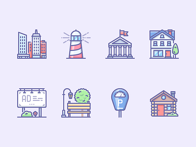 Unigrid Phantom Buildings buildings city house icojam illustrations lighthouse phantom unigrid vector