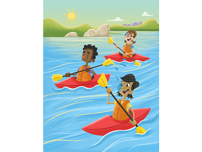 Lifeway Centrikid Camps Kayaking adventure camp fire camping character design explore illustration kayaking kid lit kids books kids camp summer holidays summer time