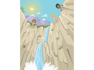 Lifeway Centrikid Camps - Waterfall adventure camp fire camping character design explore illustration kid lit kids books kids camp summer holidays summer time waterfall