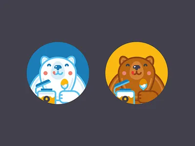 bears bear blue honey icon illustration polar vector yellow