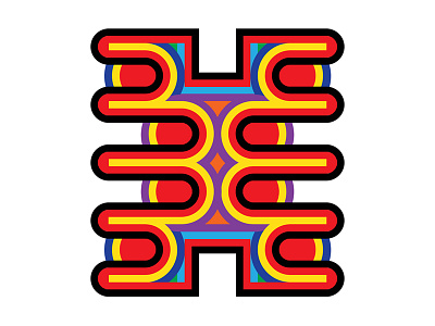 Arte Huichol abstract art color design graphic grid illustration rainbow