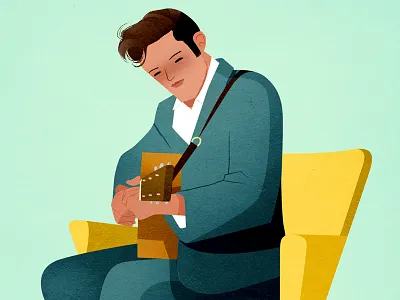 the king elvis guitar illustration theking