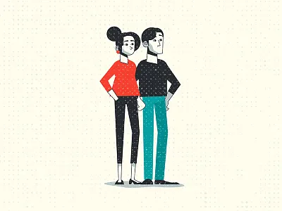 Modern Couple animation character couple design digital graphic illustration illustrator man vector woman