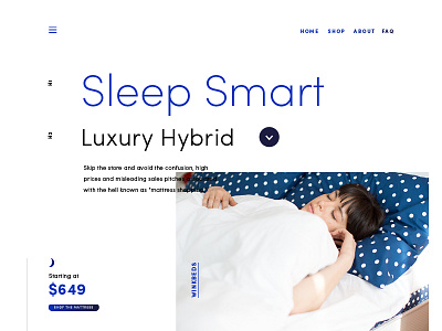 Winkbeds Website - look and feel #3 color design hierarchy typography ui