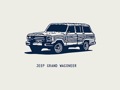 Jeep Grand Wagoneer adventure camping design hike hiking illustration jeep outdoor outdoors wagoneer