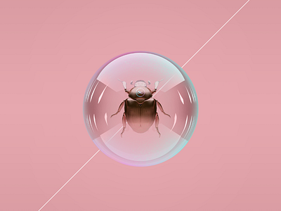 King Beetle 3d modeling beetle bubble c4d cinema 4d insect pink