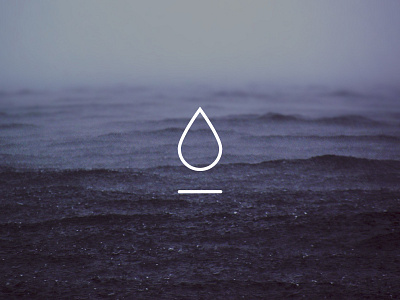 Pure Water icon logo minimal water