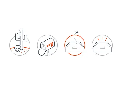 Inbox Zero Icons bugs icon illustration monoline skulls