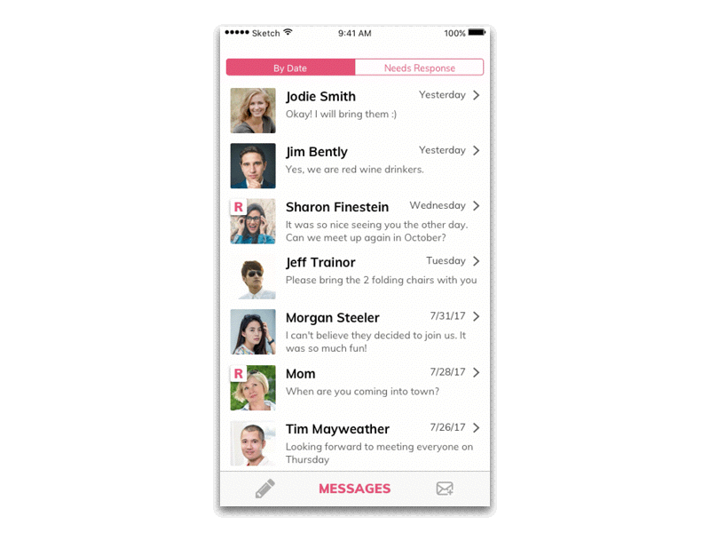 Daily UI 013 - Direct Messaging 013 daily ui direct messaging mobile reminders ui