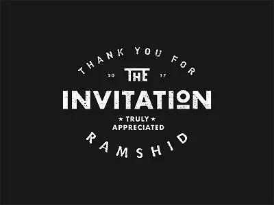 Thank You Ramshid badge lockup logo ramshid texture type typography