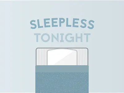 Sleepless Tonight bedtime blue illustration minimalist poster typography