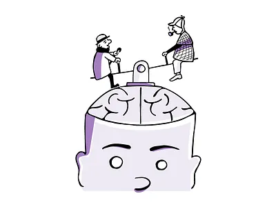 The On / Off Switch brain illustration mind mr.magoo seesaw sherlock holmes
