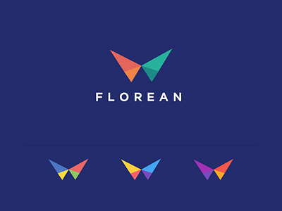 Florean Logo brandhalos butterfly colour florist flower identity illustration jose logo mark shop sumesh