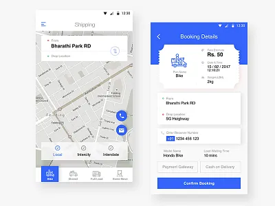 Transport vehicle booking app android app booking design ios layout transport ui ux vehicle