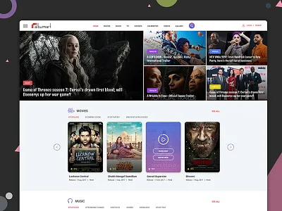 Albumart Movie Portal imdb mobileapp movie portal movies music songs ui ux wallpapers webdesign website design