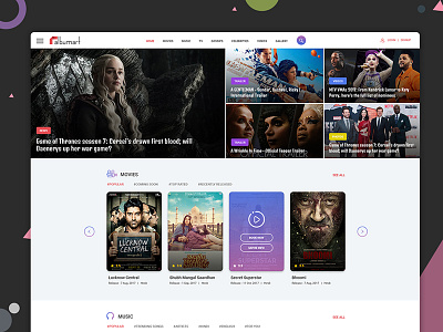 Albumart Movie Portal imdb mobileapp movie portal movies music songs ui ux wallpapers webdesign website design