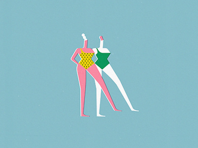 Do your happy dance! bathing suit character dance friends green summer swim