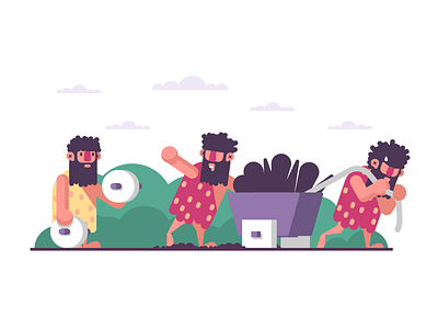 No Thanks! cave man caveman club crm graphic design hairy illustration man sell
