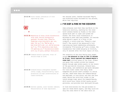 Moon: Apollo 1 editorial nasa typographic web