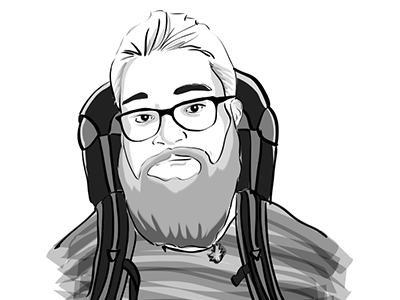 Illustration "Philmann" backpack beard broadcaster glasses illustration streaming vector wanderlust