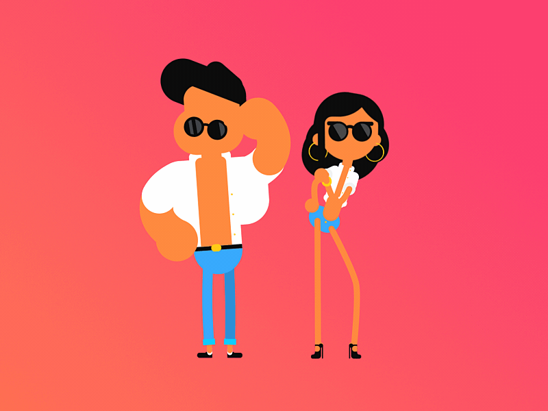 Tinder × Models 2d animation character animation characters couple models motion graphics rubberhose tinder