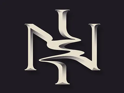N.I monogram art creative design lettering type typography