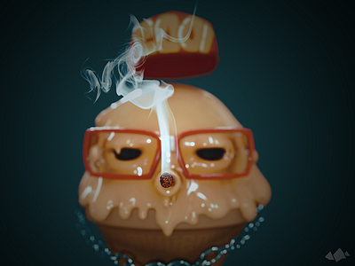 Sherbert04 Drib 3d hipster ice cream render smoke