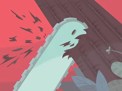 Rain Forest Preservation - Concept for Explainer Video chain saw england map explainer video forest illustration jungle plants preservation rain forest trees vector