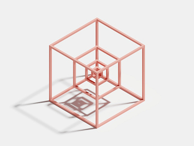 Cobweb Tesseract 3d cube cubes fractal geometric geometry hexagon. 3d isometric render