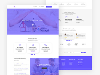 Minimal Insurance Agency Template agency car insurance home insurance template home page insurance landing page life insurance minimal website