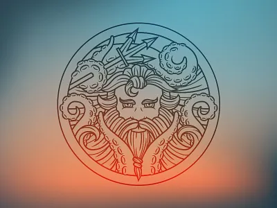 Poseidon beard god greek nautical ocean octopus poseidon sea tentacle trident water