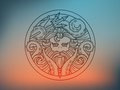 Poseidon beard god greek nautical ocean octopus poseidon sea tentacle trident water