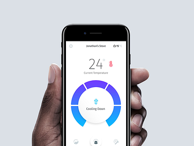 Stove Control App control design development gradient ios mobile temperature ui ux wifi