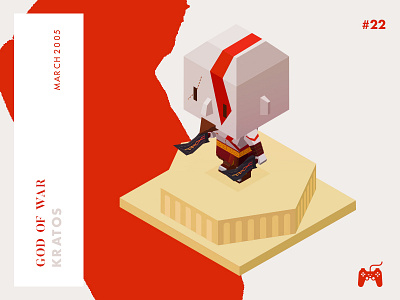 Year 2005: Let the war begin! challenge character game god of war illustration isometric kratos low poly playstation