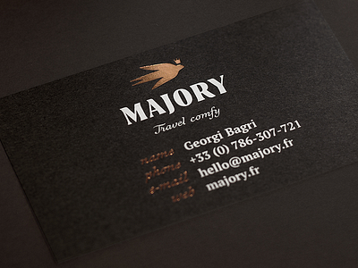Majory bird branding businesscard concept french graphics heraldic logo nimax nimaxbrands service travel
