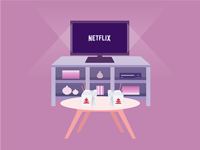 Netflix And Chill editorial illustration vector