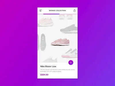 E-Commerce card cart design e commerce interface menu mobile nike ui user