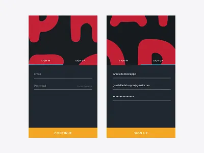 Sign In - Sign Up Form app button design form in interface mobile sign ui up user