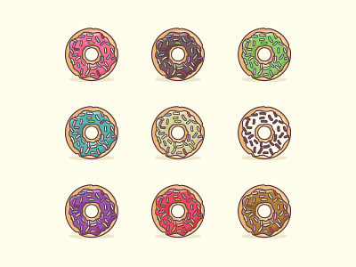 Doughnuts For Everyone bakery diet doughnut flat flat design hungry icon minimal pastry sweets treat