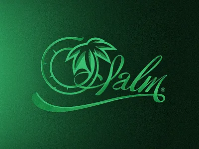 Palm 3d green lettering logo palm shoelace tropical typography vape vape juice