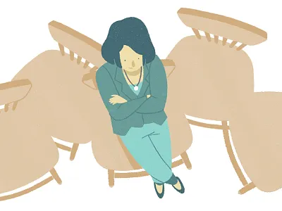 Chairs character illustration woman
