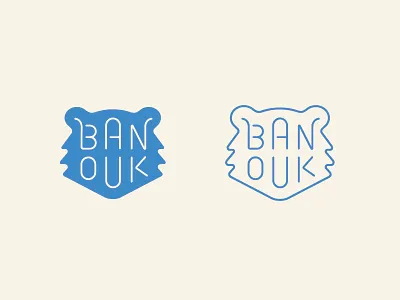 Banouk animal bear custom cute fun icon kids lettering logo outline type