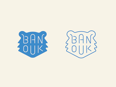 Banouk animal bear custom cute fun icon kids lettering logo outline type