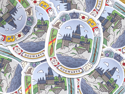 Hogwarts is Home badge harry hogwarts magic potter quidditch rowling sticker wand witch wizard