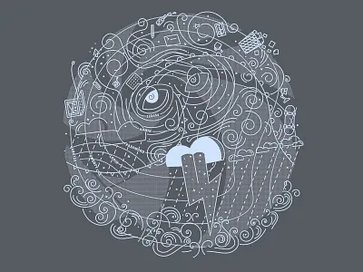 The Tempest blue light lines storm tempest wild windy