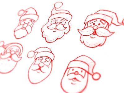 Santa Sketches brand christmas claus holiday icon logo santa sketches xmas